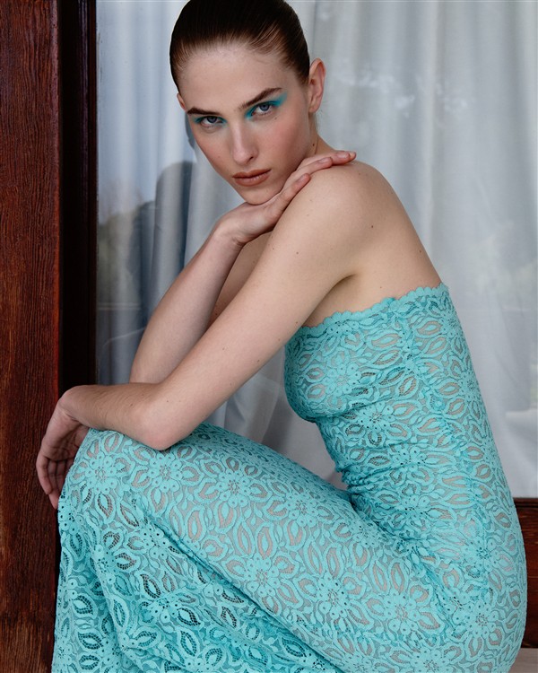 SV LACE DRESS AQUA